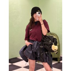 프라다 스트라이프 패턴 포켓 반소매 티셔츠