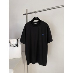 C 자수 코튼 반소매 티셔츠