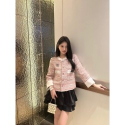 샤넬 핑크 트위드 자켓