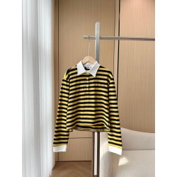 미우미우 스트라이프 폴로 셔츠