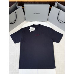 발렌시아가 백 티셔츠 미디움 핏 페이디드 티셔츠