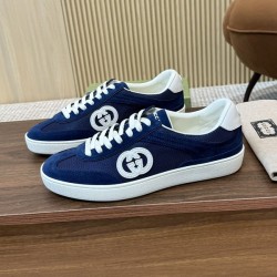 구찌 인터로킹 G 네이비 스웨이드