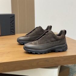 제냐 스웨이드 트리플 스티치 몬테 스니커즈