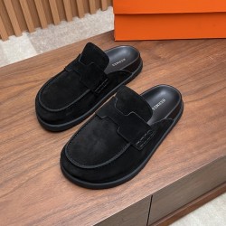 에르메스 고 뮬 스웨이드