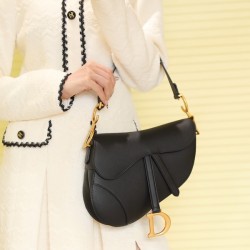 디올 레더 새들 백 블랙