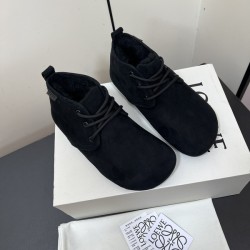 로에베 라고 레이스업 스웨이드 & 시어링