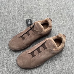 제냐 스웨이드 트리플 스티치 스웨이드 스니커즈