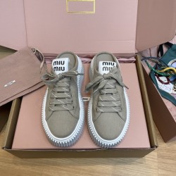 미우미우 데님 뮬 스니커즈