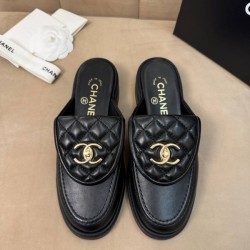 샤넬 턴락 블랙 퀼팅 슬리퍼