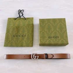 구찌  GG 버클 레더 양면 벨트