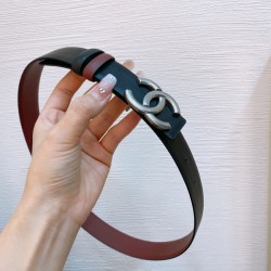 샤넬 CC 로고 소가죽 양면 벨트