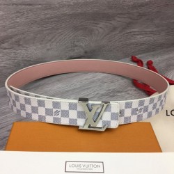 루이비통 LV 버클 아주르 다미에 실버 벨트