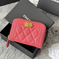 샤넬 보이 캐비어 금장 카드지갑 A80602