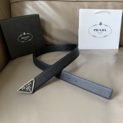 프라다 삼각 사피아노 블랙 벨트