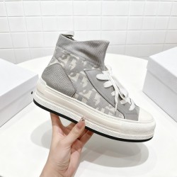 디올 워크앤 하이탑 로고 스니커즈
