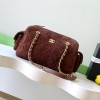 샤넬 26FW 브라운 스웨이드 금장체인 숄더 AS5791