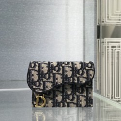 디올 오블리크 새들 아코디언 카드지갑