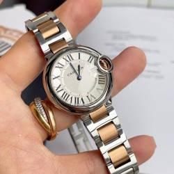 까르띠에 발롱 블루 로즈골드 콤비 33mm