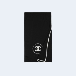 샤넬 CC로고 캐시미어 블랙 스카프
