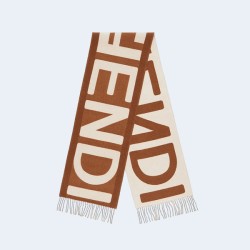 펜디 브라운 베이지 울 스카프